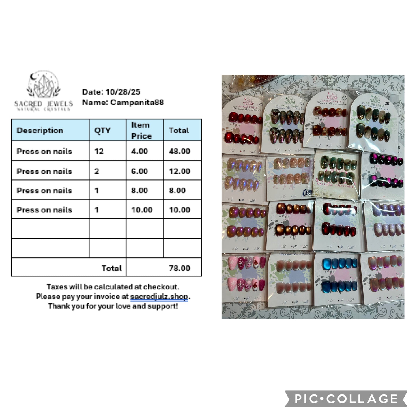 Checkout Link for Sacred Jewels Tiktok Lives