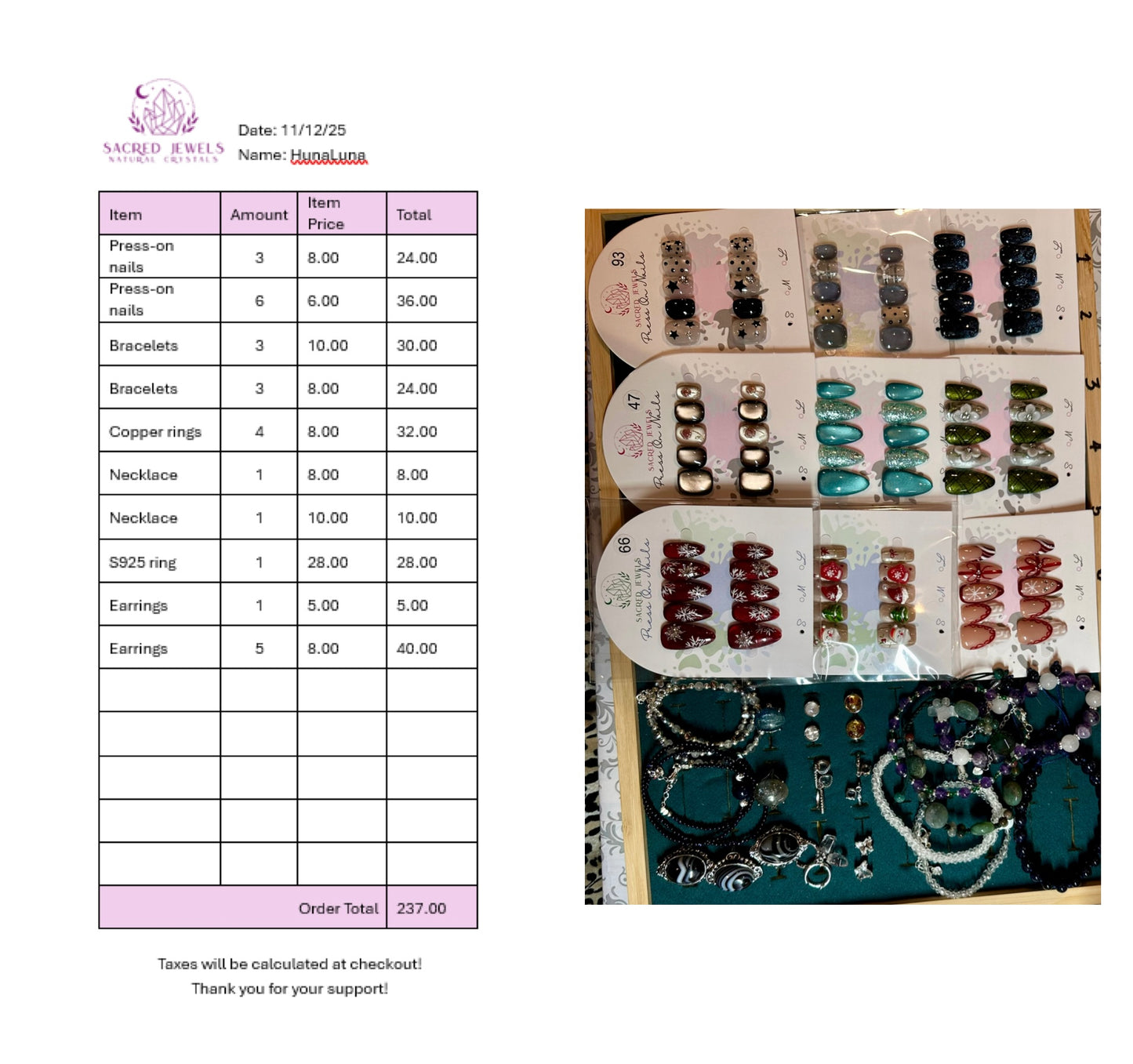 Checkout Link for Sacred Jewels Tiktok Lives