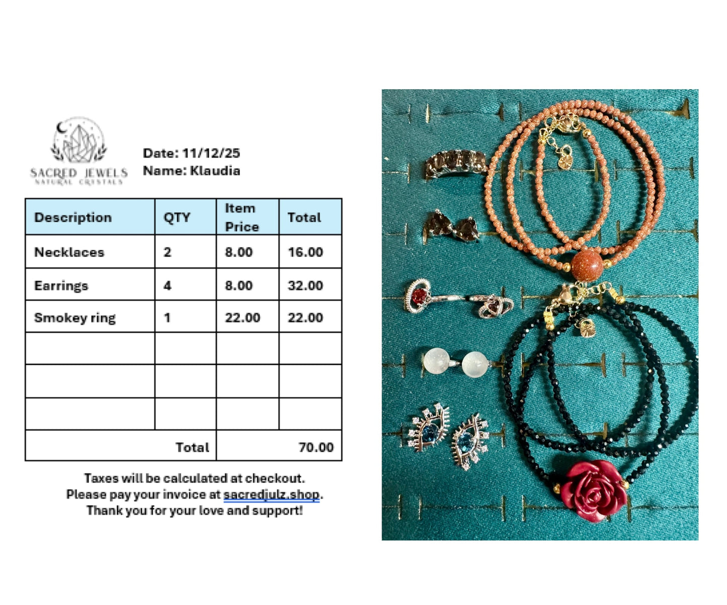 Checkout Link for Sacred Jewels Tiktok Lives