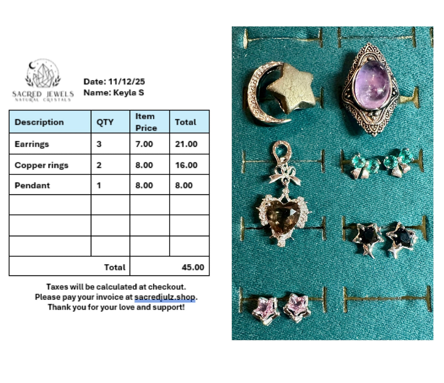 Checkout Link for Sacred Jewels Tiktok Lives