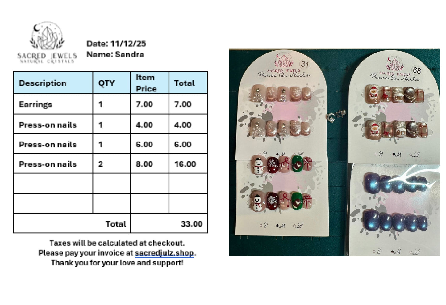 Checkout Link for Sacred Jewels Tiktok Lives