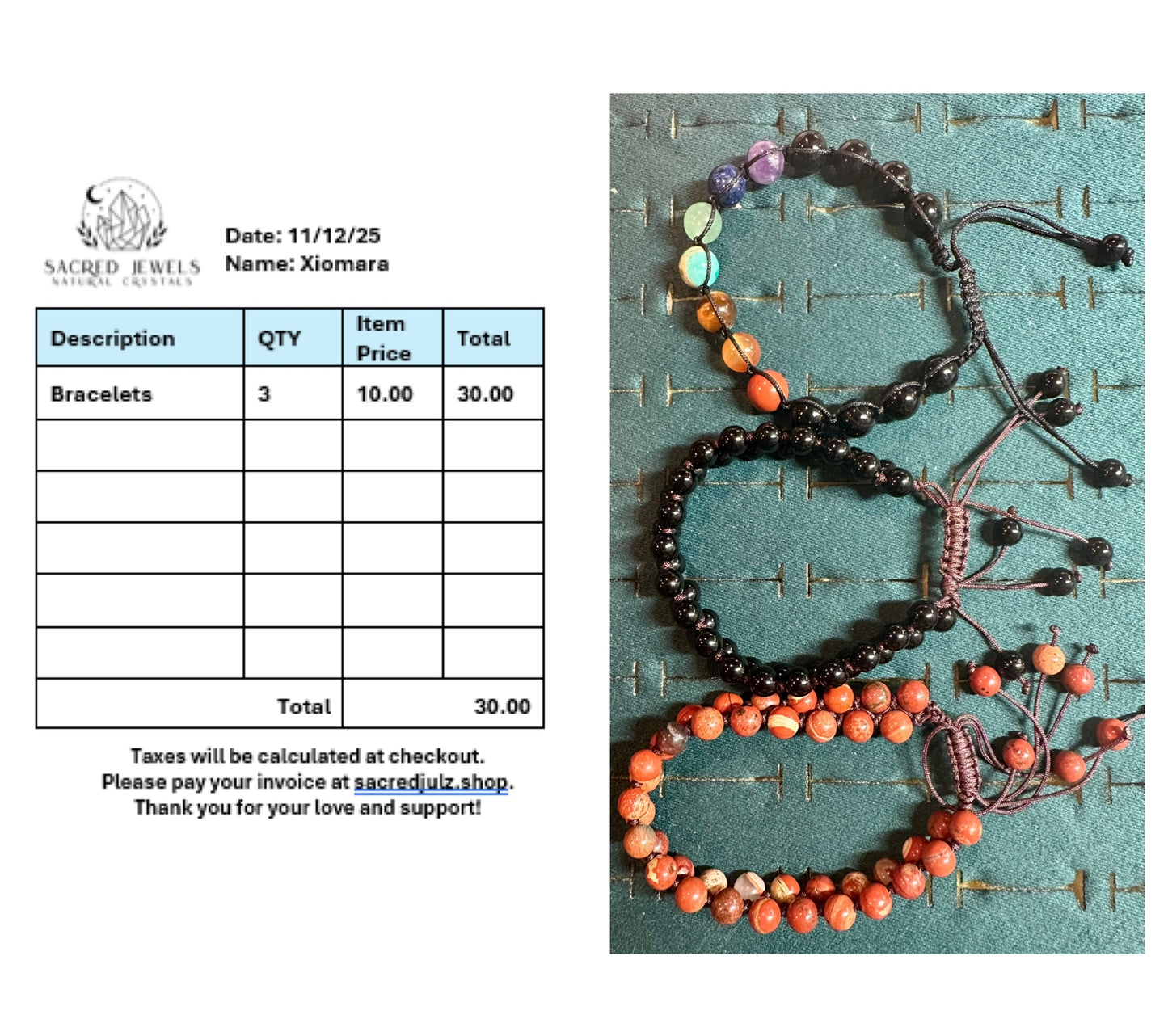 Checkout Link for Sacred Jewels Tiktok Lives