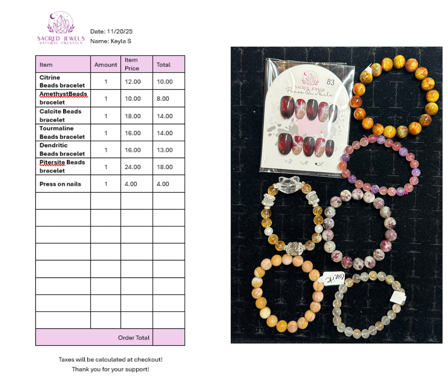 Checkout Link for Sacred Jewels Tiktok Lives