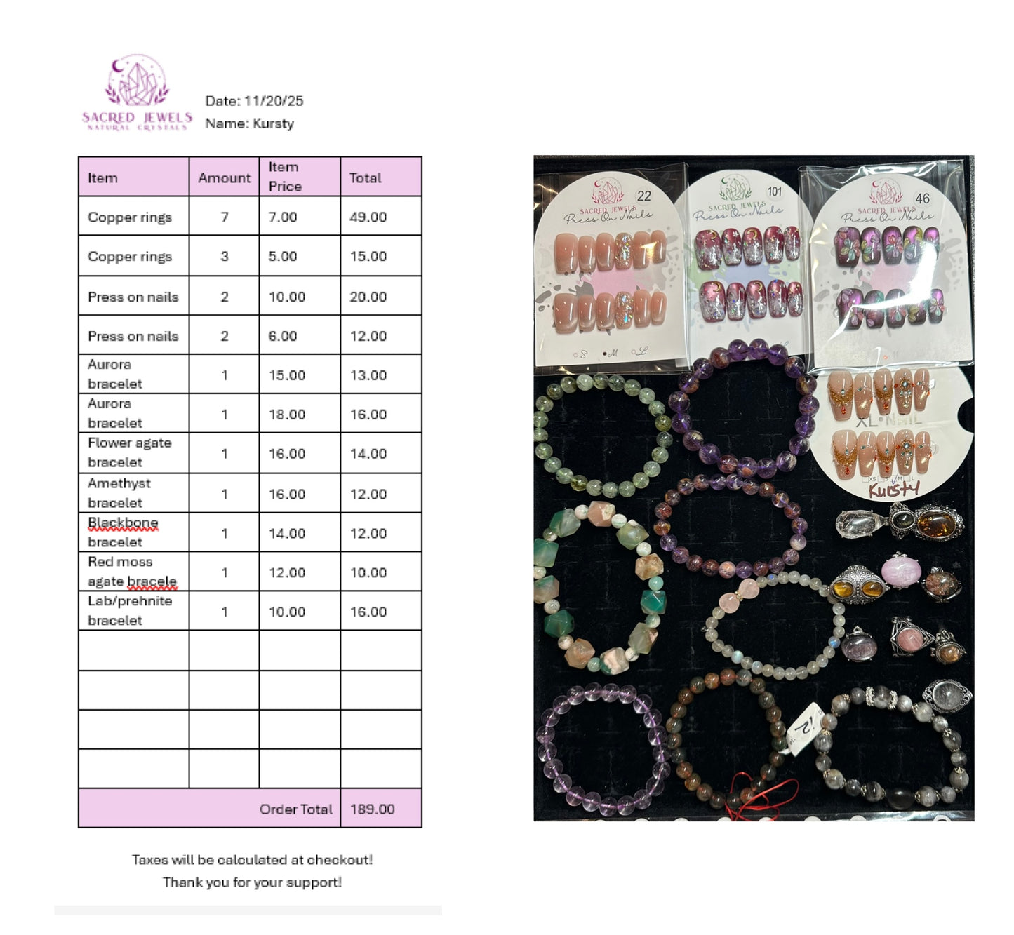 Checkout Link for Sacred Jewels Tiktok Lives