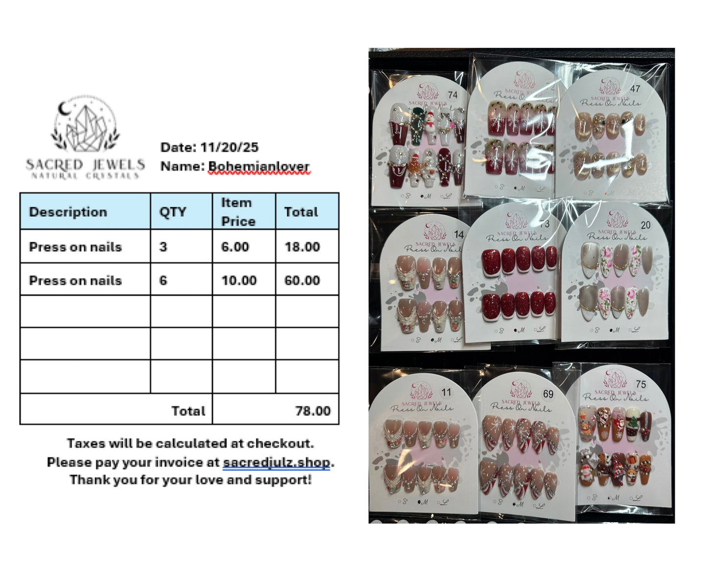 Checkout Link for Sacred Jewels Tiktok Lives