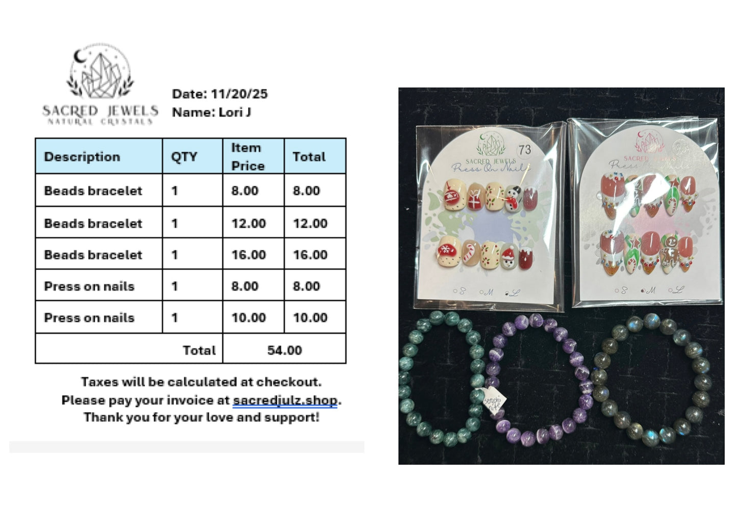 Checkout Link for Sacred Jewels Tiktok Lives