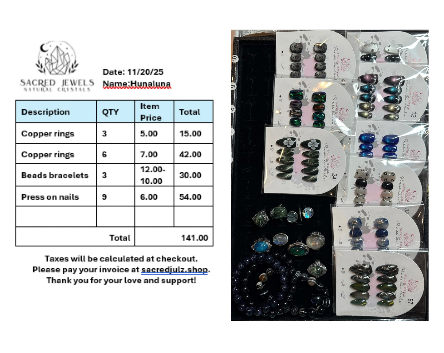 Checkout Link for Sacred Jewels Tiktok Lives