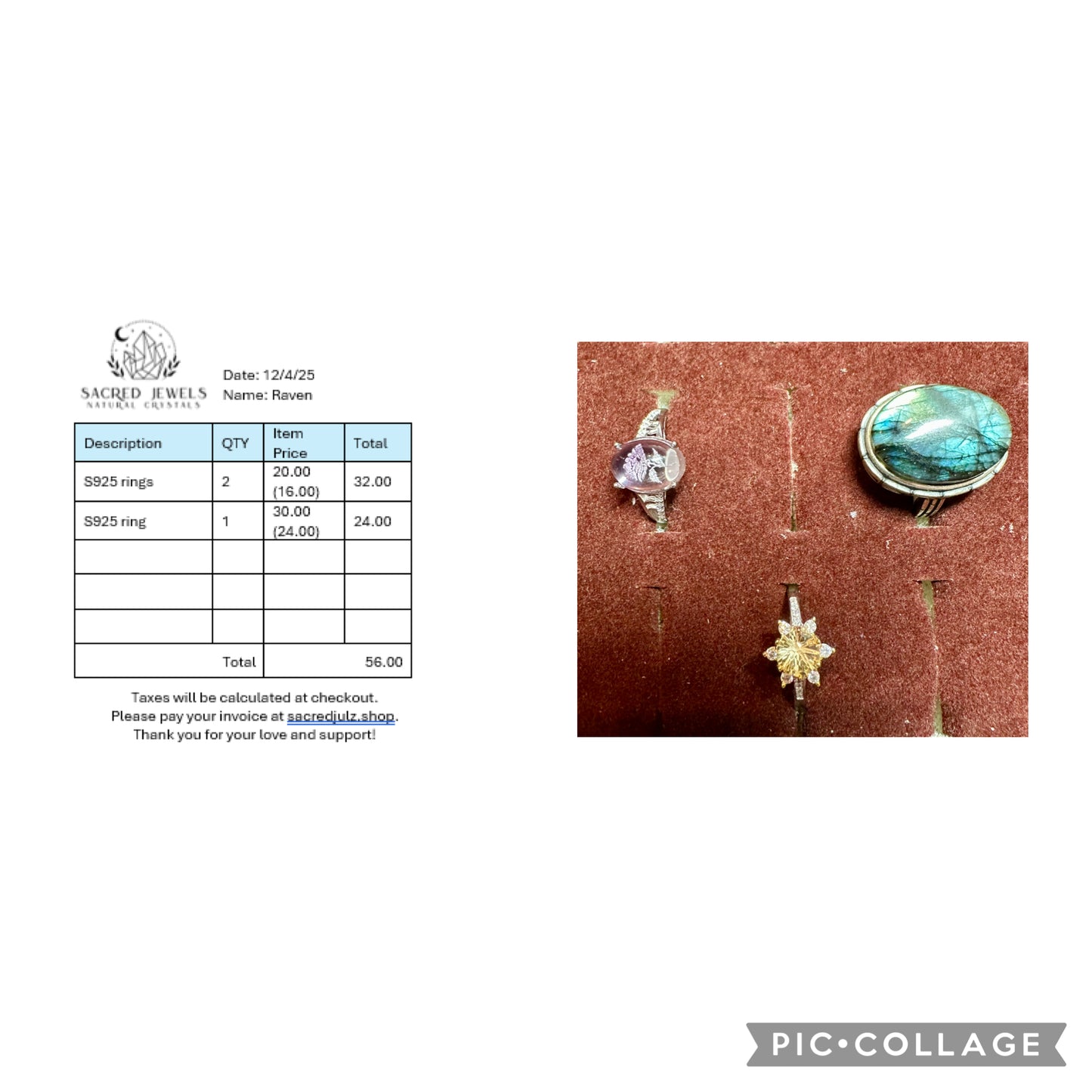 Checkout Link for Sacred Jewels Tiktok Lives