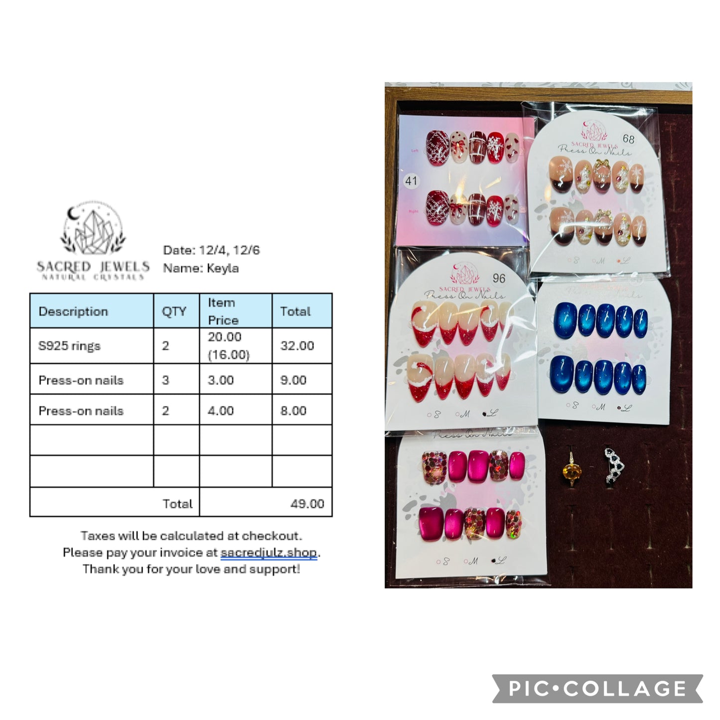 Checkout Link for Sacred Jewels Tiktok Lives