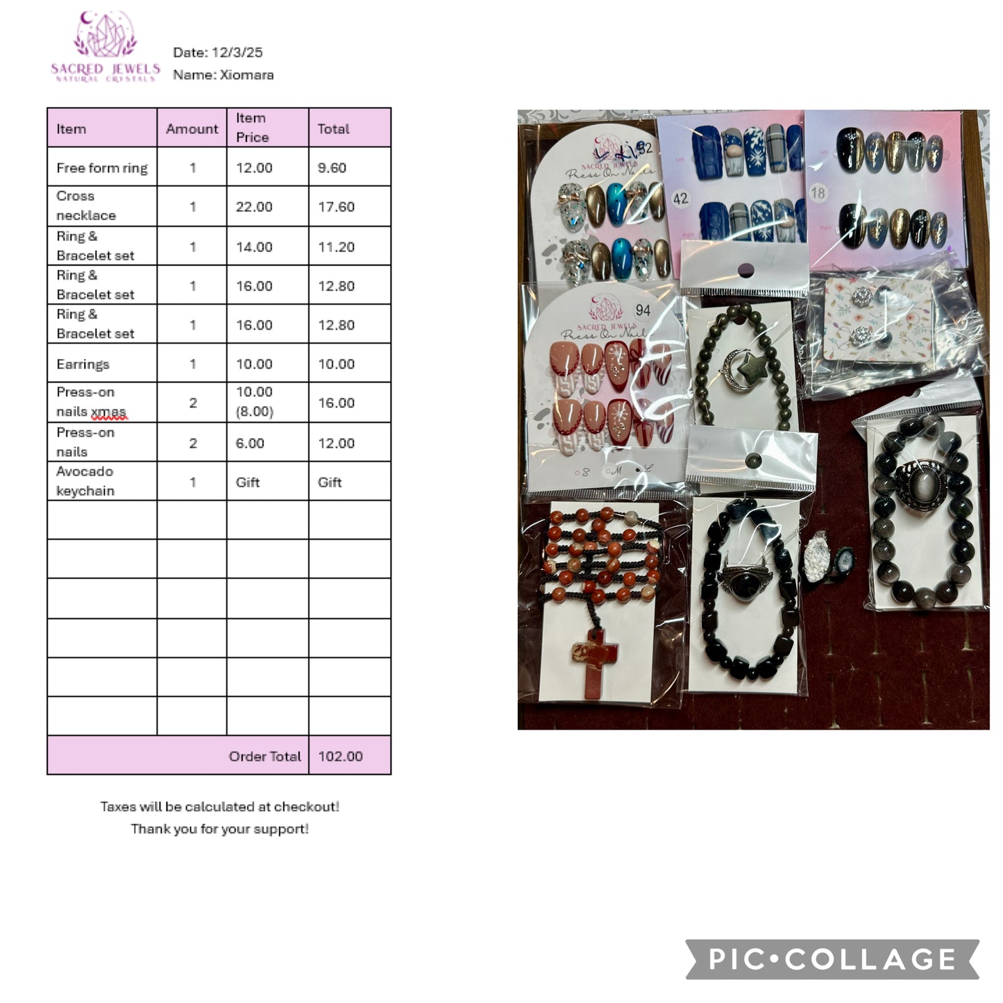 Checkout Link for Sacred Jewels Tiktok Lives