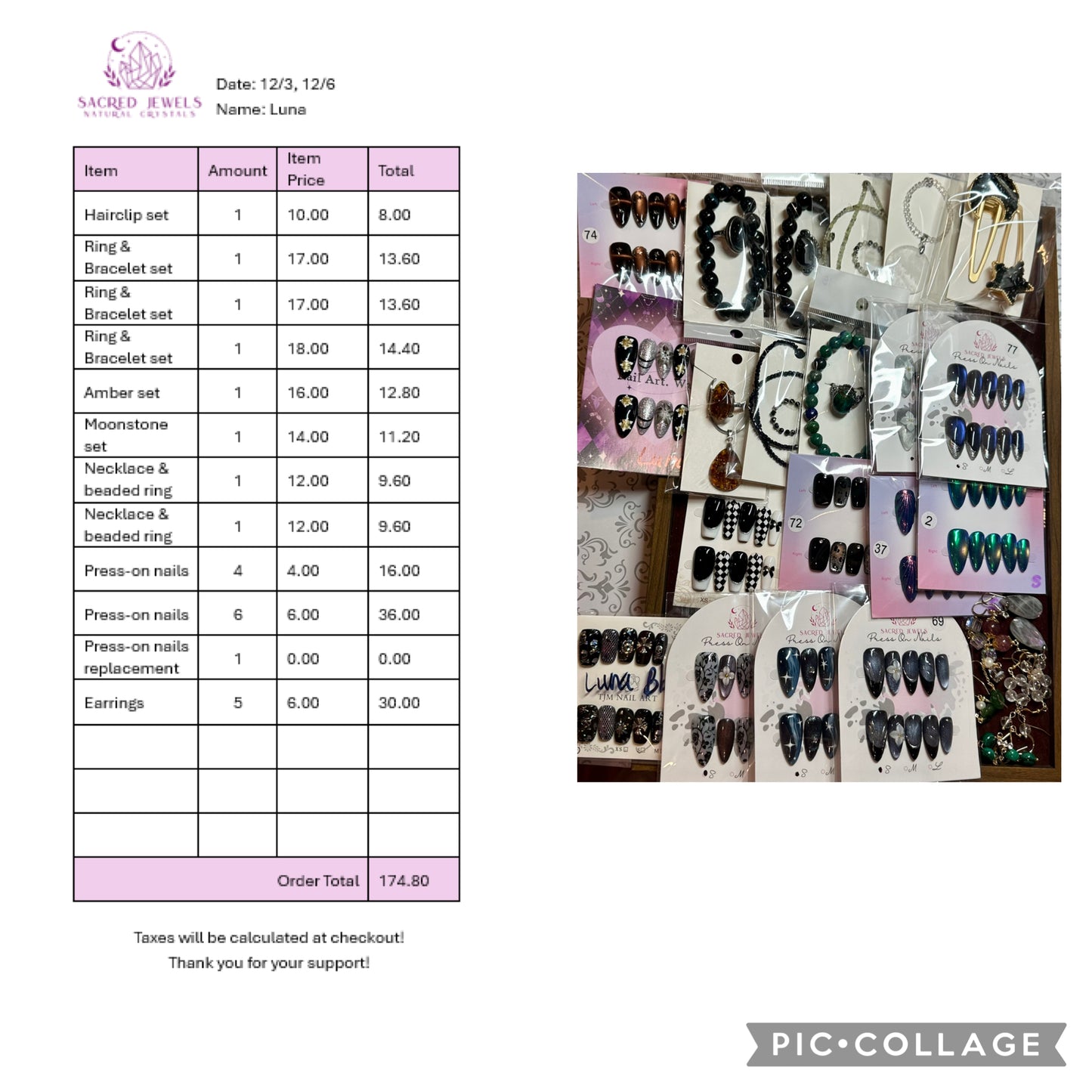 Checkout Link for Sacred Jewels Tiktok Lives