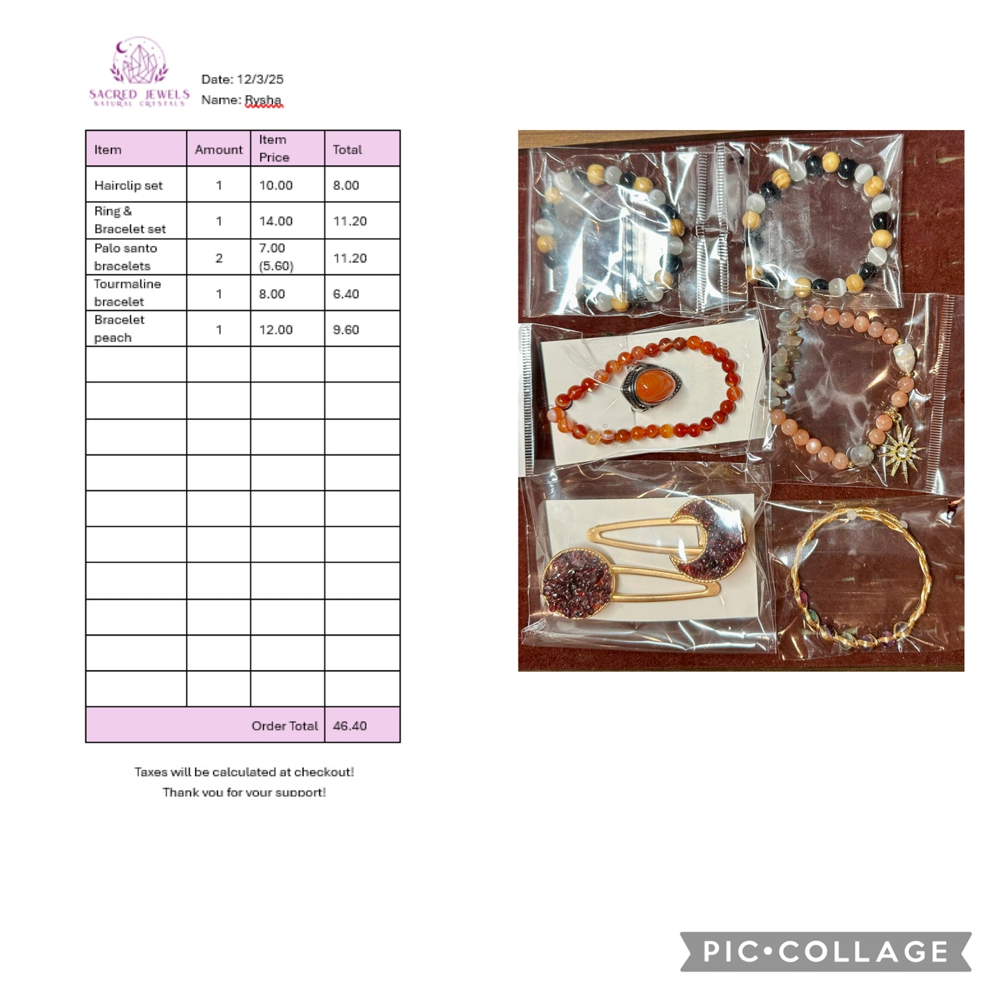 Checkout Link for Sacred Jewels Tiktok Lives