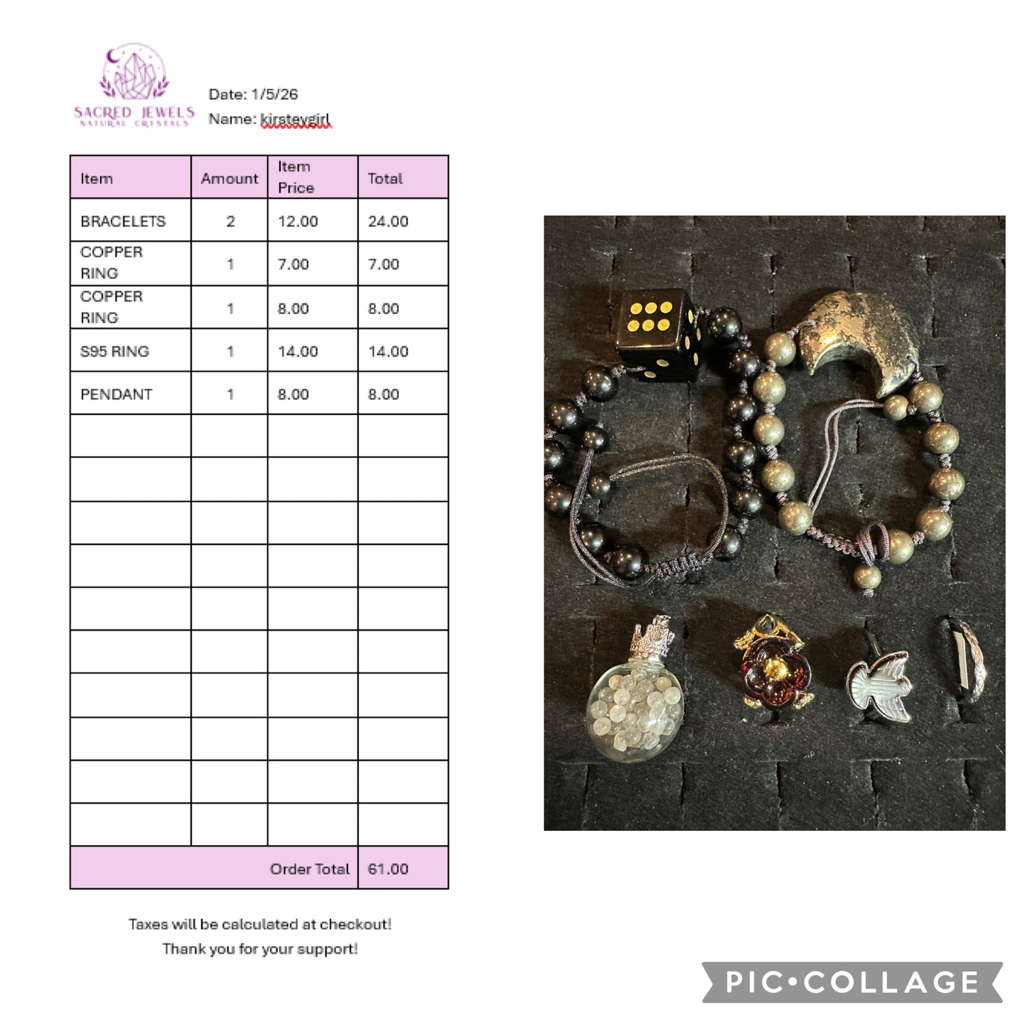 Checkout Link for Sacred Jewels Tiktok Lives