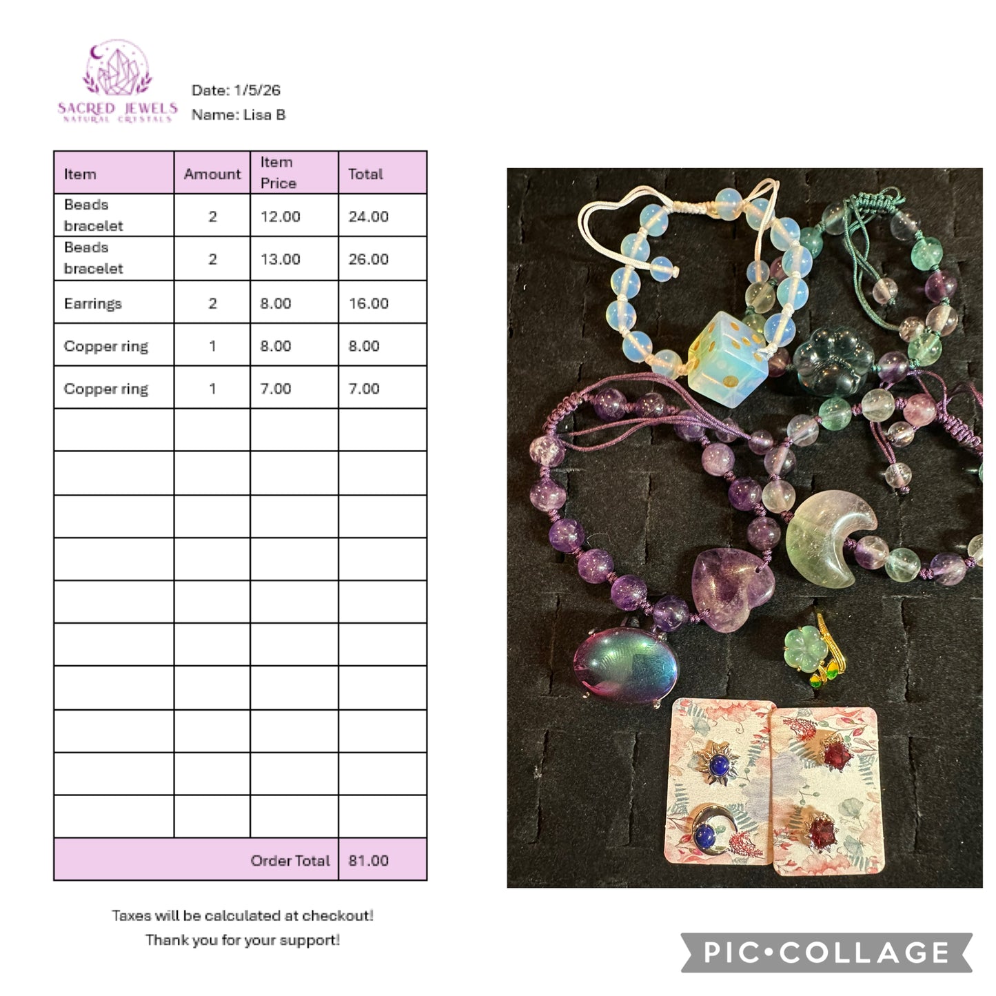 Checkout Link for Sacred Jewels Tiktok Lives